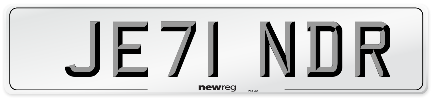 JE71 NDR Number Plate from New Reg